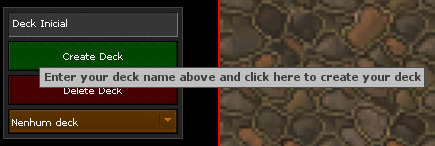 Nome do deck preenchido e bot&atilde;o Create Deck